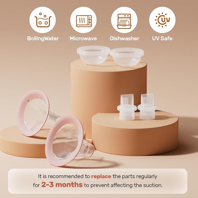 NCVI 8100 Double Electric Breast Pump with 24/28mm Silicone Flanges Suitable for Large Nipples, Anti-Backflow Milk Breastfeeding Pump with 4 Modes|9 Levels, Handheld Motor and LED Display, Ultra-Quiet