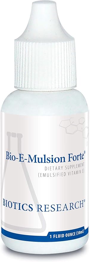 Biotics Research Bio E Mulsion Forte 1 Fliud Ounces, 30 ml Vitamin E 30 IU / 5 Drops, Emulsified, Supports Cell Function, Potent Antioxidant Supports Immune Function, Heart Health, 1 Fluid Ounces