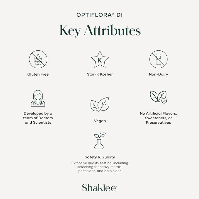 Shaklee - Optiflora® DI Probiotic -10 Billion CFUs - 4 Bacterial Strains - Bifidobacterium lactis HN019™ - Supports Intestinal Flora Balance & Regularity - Gluten, Soy & Dairy Free - 30 Capsules