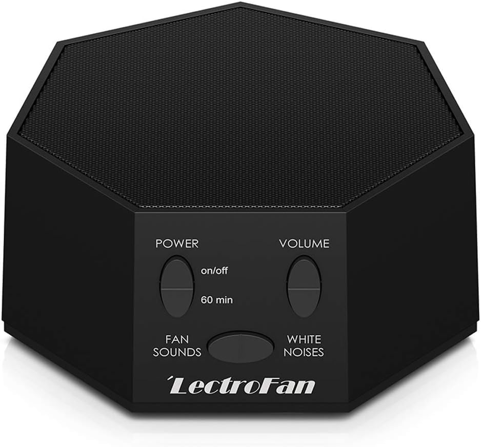 Adaptive Sound Technologies LectroFan Classic White Noise Machine - Global Power Edition with Adaptors for US, UK & EU - 20 Non-Looping Fan & White Noise Variations - Black