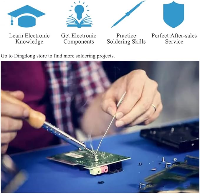 ISolderStore Soldering Project Soldering Practice Kit LED Rotating Desk Gyroscope DIY Kit Electronics Kit for Beginner