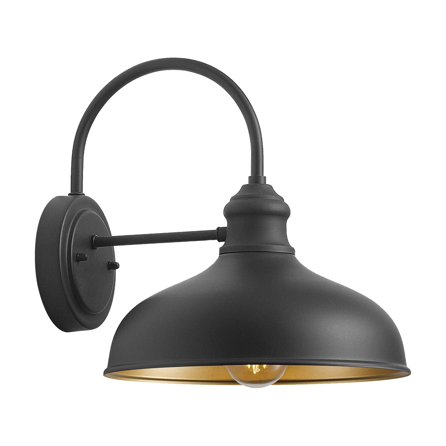 Goalplus 10 Dome Barn Lights For Farmhouse  Matte Black Gooseneck Outdoor Light Fixture  Exterior Porch Lighting With Wall Mount  Outside Goose Neck Wall Sconce For Patio