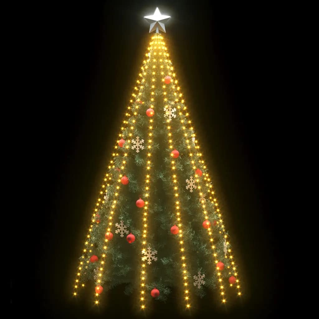vidaXL 16.4 ft Christmas Tree Lights, 500 LED Warm White Waterfall String Lights, Model 51283, Indoor/Outdoor Decor