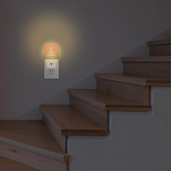 Christmas Tree Plug in Night Light with Auto Dusk to Dawn Sensor,Warm Night Lights for Boys Girls Bedroom Bathroom Hallway Kids Room Gifts