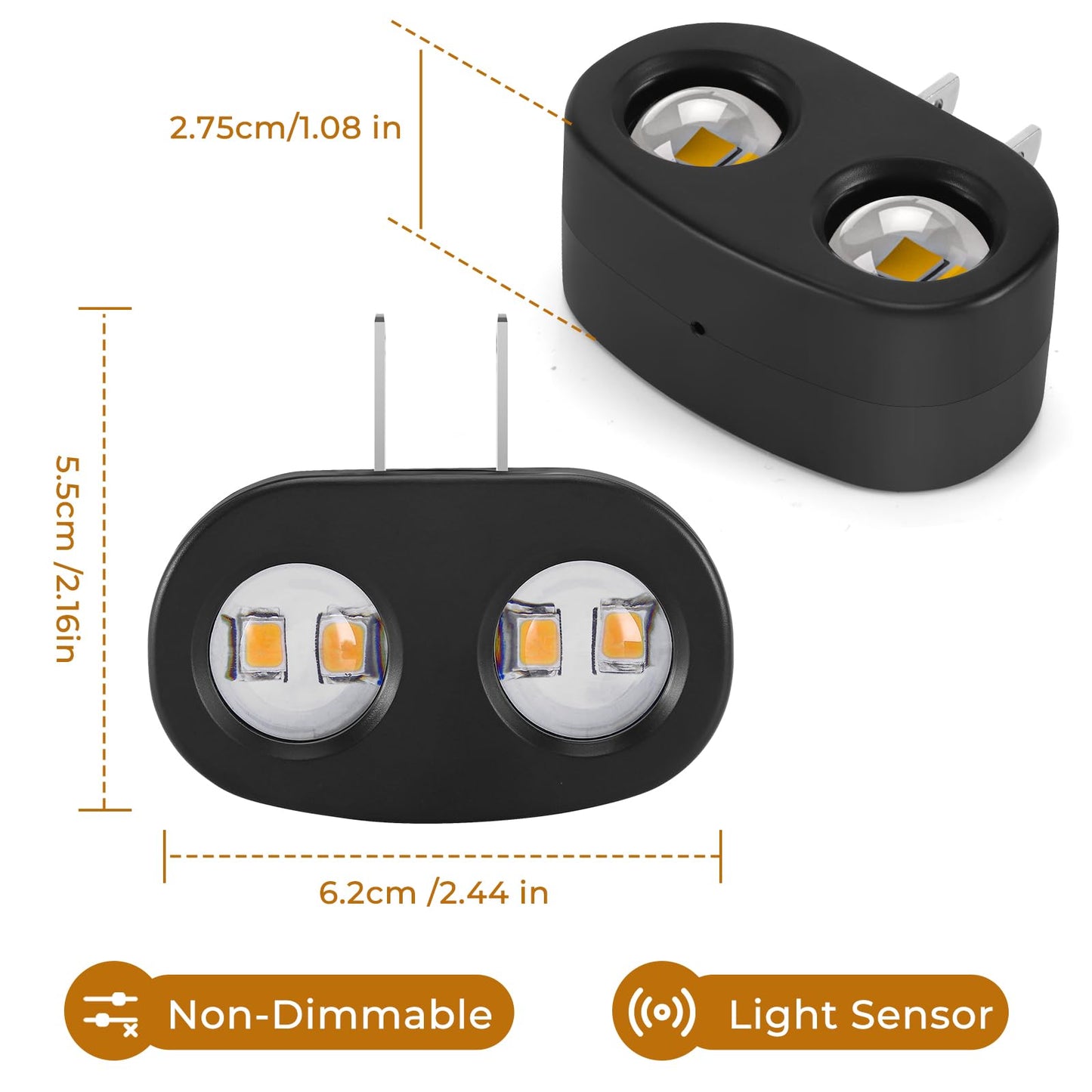 4-Pack Led Night Lights Plug Into Wall  5000K Daylight 100Lm  Auto On/Off Light Sensor  Rotating Ambient Lighting For Bedroom  Hallway  Bathroom  Nursery  Kitchen Non Dimmable