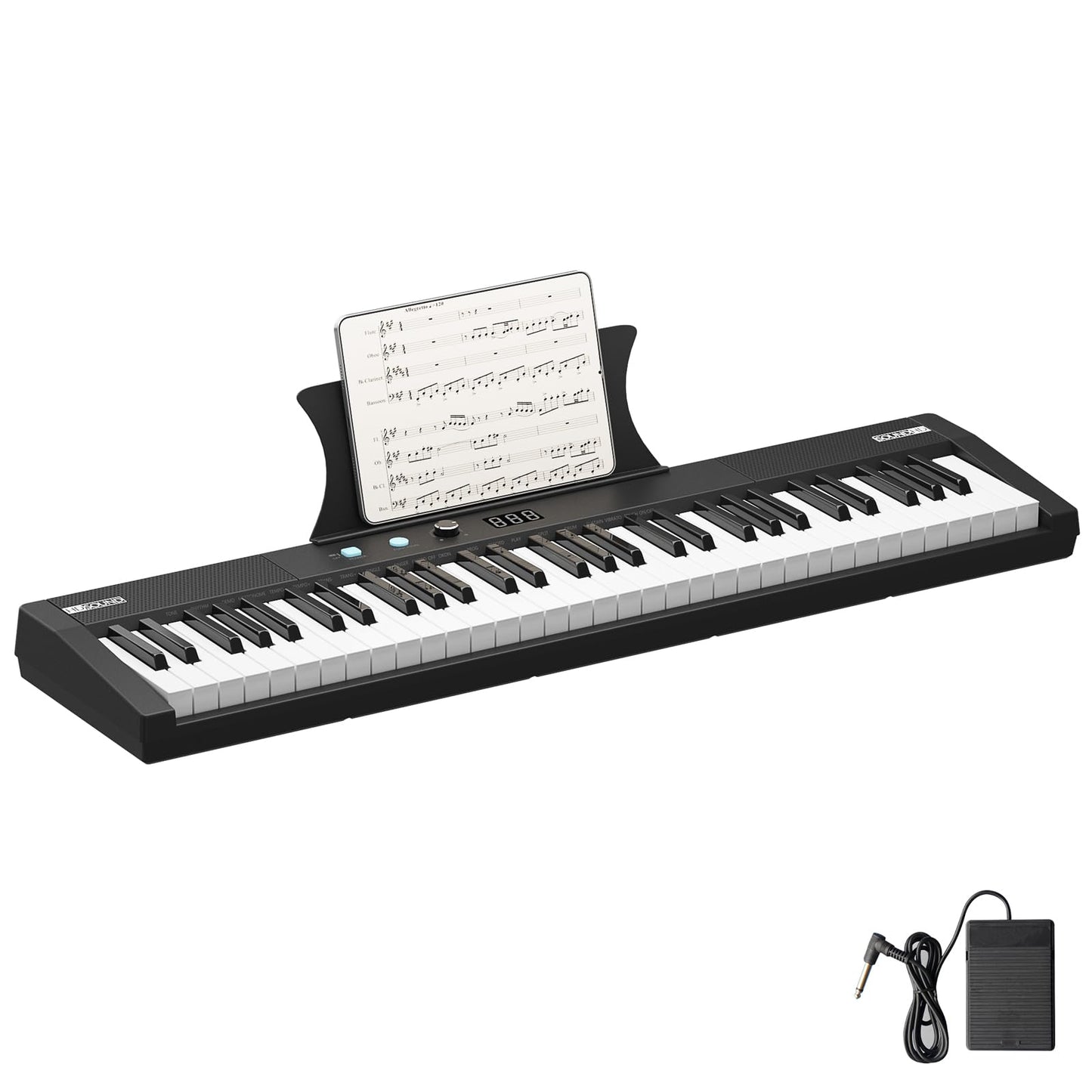 Garvee Electronic Keyboards Piano 61 Key Weighted, Portable Keyboards Piano with Headphone, Bag, X-Stand, Stool, Holder, Note St