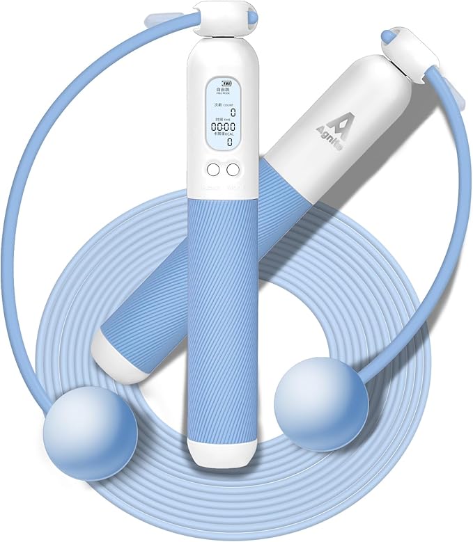 Weighted Cordless Jump Rope for Adults, Adjustable Length Ropes Ropeless Jump Rope for Beach Body Cordless Jumping Rope Wi...