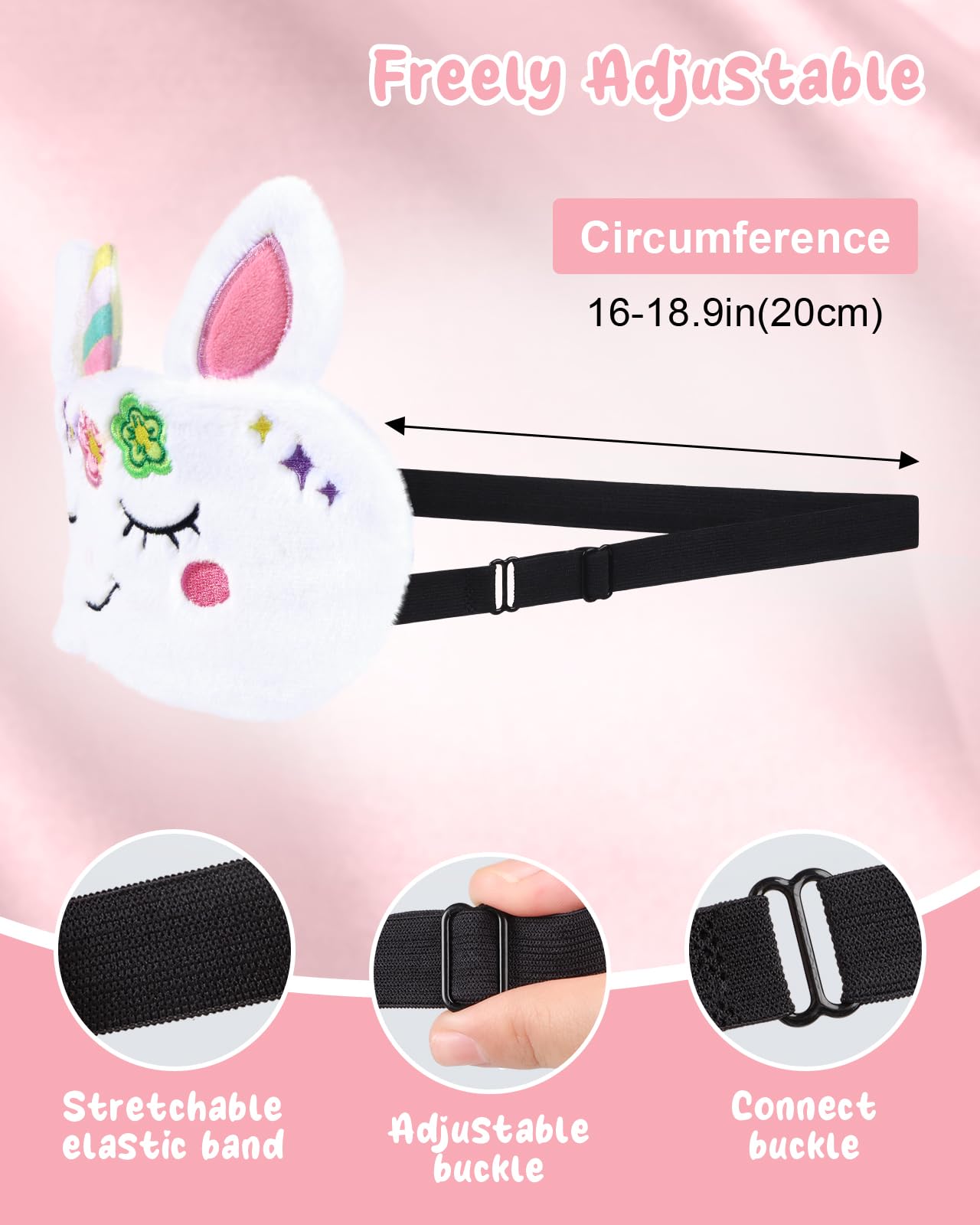 Miss Adola Sleep Mask for Kids - Valentines Gift for Kids Cute Plush Fuffy Sleeping Eye Cover Kawaii Soft Eyeshade Animal Eye Blindfold for Girls Boys Teens with Adjustable Strap, Unicorn