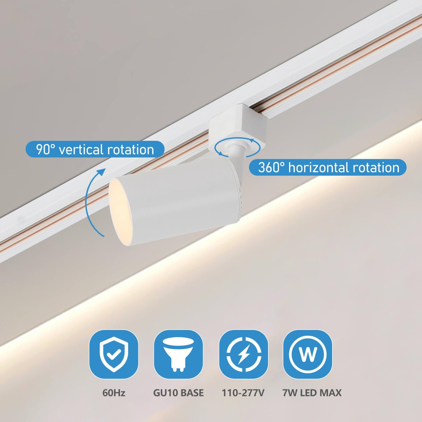 Hiiglxii 8-Light Led Track Lighting Kit With 6.6Ft H Track Lighting Rails & Floating Canopy Connector  Gu10 Track Light Kit  Modern Kitchen Track Lighting Fixtures Ceiling Spot Light  White (No Bulbs)