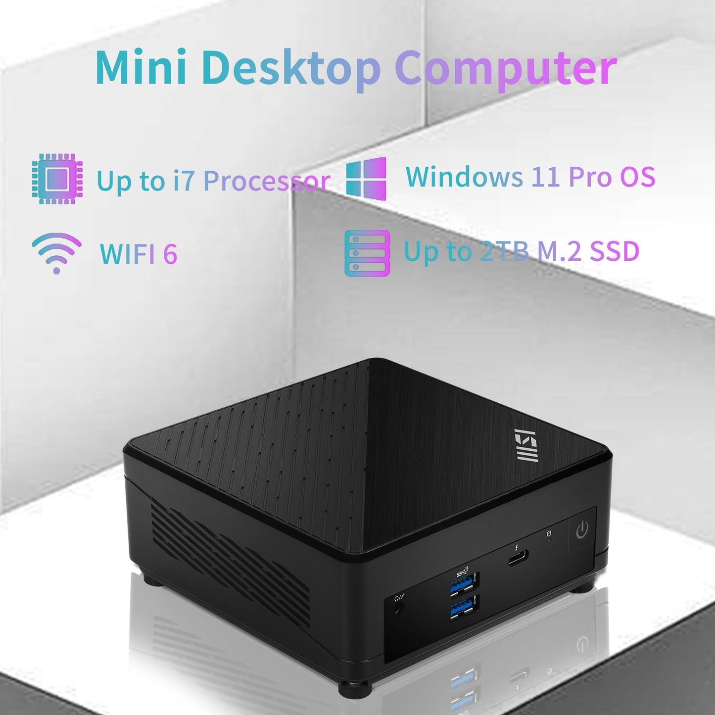 Msi Cubi 5 Professional Mini Pc, 12Th Gen Intel I5-1235U Processor (Beats Ryzen 7 5700U), 32Gb Ram, 1Tb Ssd, Wi-Fi 6, Windows 11