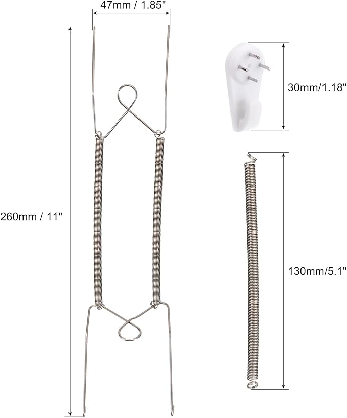 uxcell Plate Hanger, 12 Inch Stainless Steel Invisible Wall Plate Hangers with Wall Decorative Hooks and Tip Protectors for Decorative Plates and Art, Silver