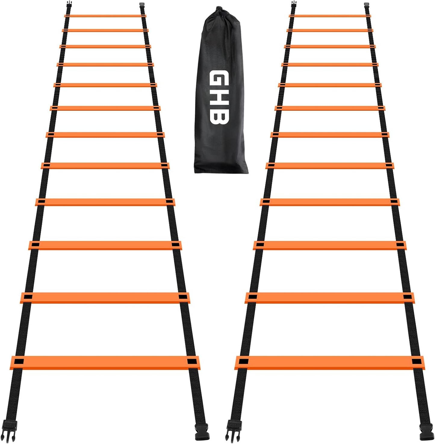 GHB Pro Agility Ladder Agility Training Ladder Speed 12 Rung 20ft with Carrying Bag