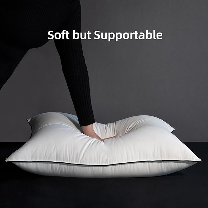 MAXICOZY Hungarian Goose Down Pillows King Size, Fluffy 3-Chamber Bed Pillows for Sleeping, Luxurious Soft Cloud Pillow for Back, Stomach or Side Sleepers(King, 1 Pack)