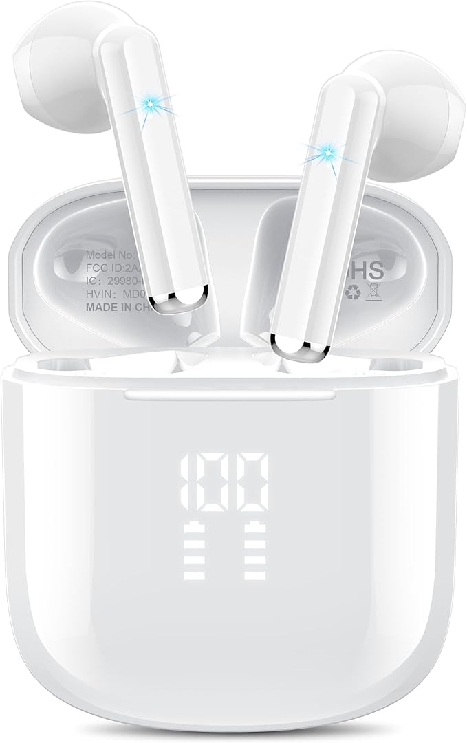 OYIB Wireless Earbuds, Bluetooth 5.3 Headphones with 4-Mics ENC Clear Call, Bluetooth Earbuds Touch Control 25Hour Stereo ...