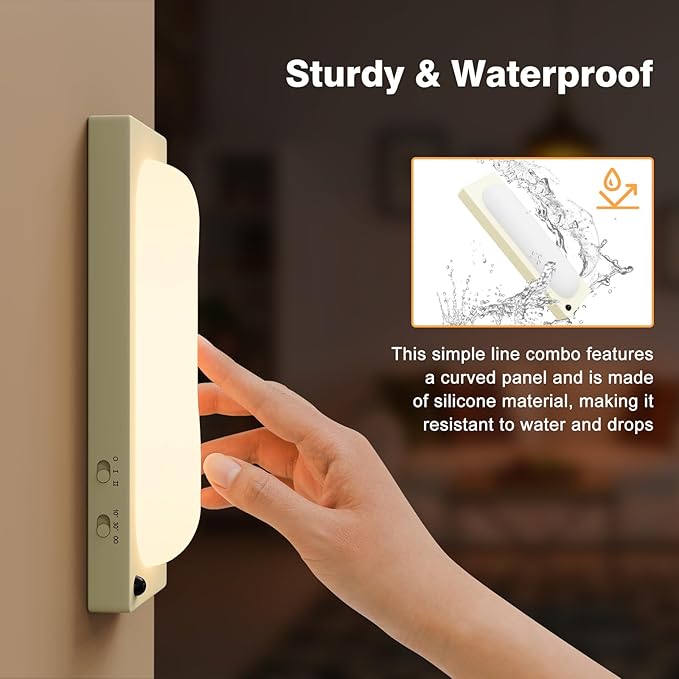 Under Cabinet Lighting, USB-C Rechargeable 2700K Dimmer LED Battery Operated Under Counter Lights Stick On Magnetic Wireless Closet Lights for Desk, Stairs, Wardrobe, Wine Cabinet