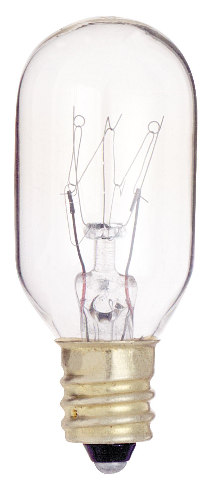 Satco S3905 15W T7 Clear Glass Candelabra Base Light Bulb - 130V
