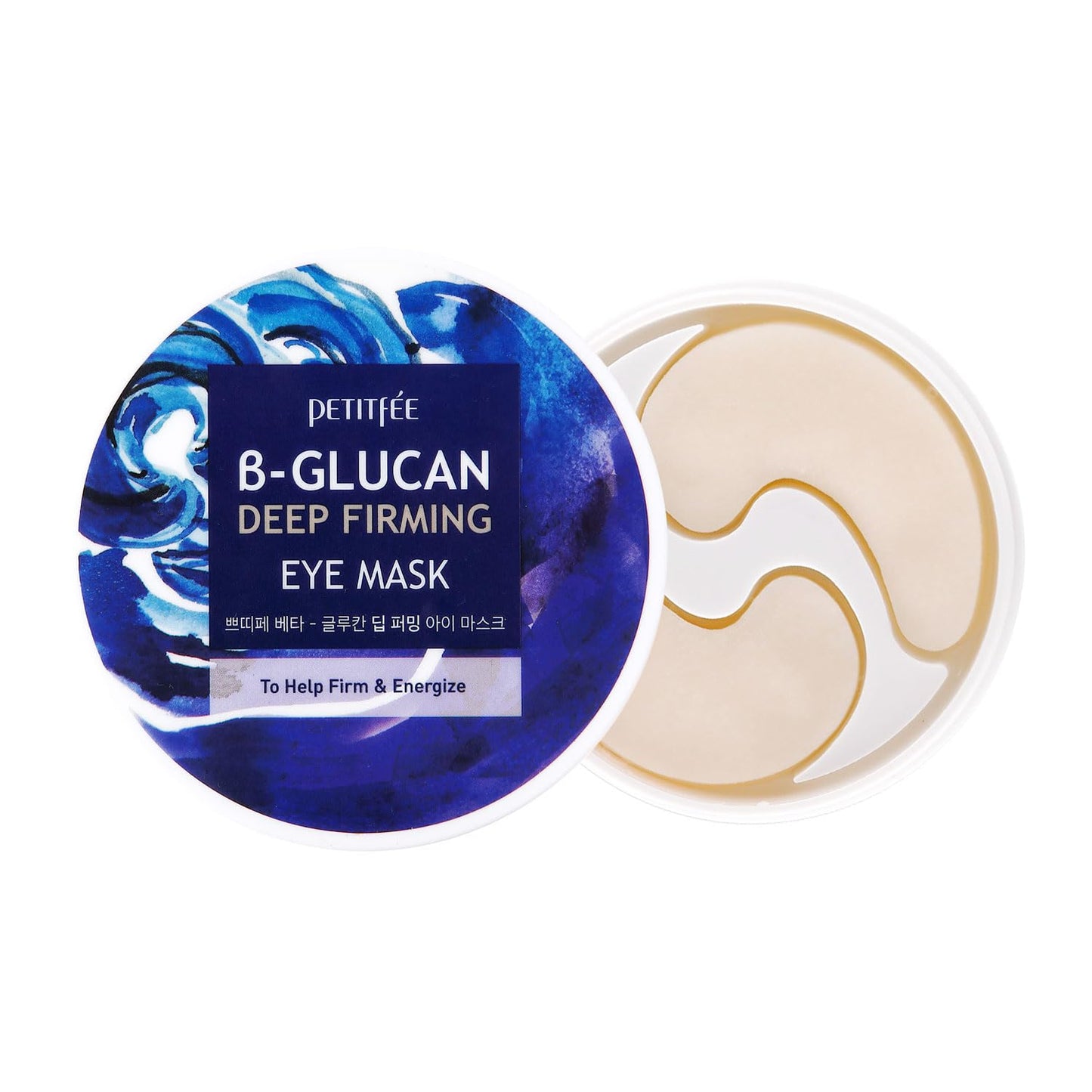 B-Glucan Deep Firming Eye Mask 60 Pieces (30pairs) - Mushroom Eye Patch, Soft Bamboo Sheet Mask, Skin Firming & Revitalizing, Ma
