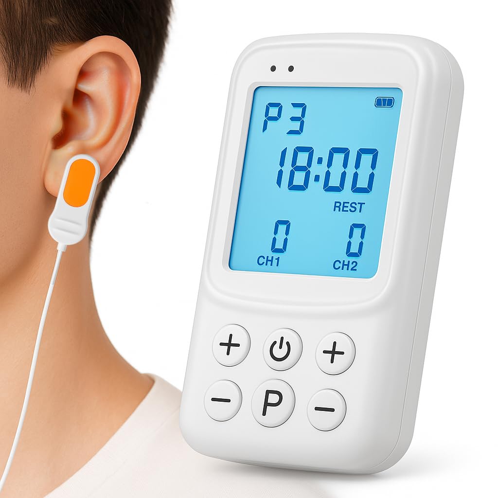 Dual Ear Clip Relaxation Device – 3 Modes & 20 Intensity Levels, Gentle Calming Device for Better Rest, Stress Relief & Focus Support, Relaxation Gifts for Women & People with Anxiety