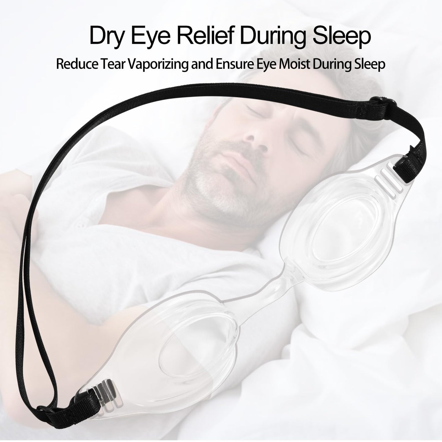 cosycare Dry Eye Relief Moisture Chamber Goggles - Adjustable Night Sleep Eye Protection for Chronic Dry Eyes, Post-LASIK Recovery & Evaporative Tear Relief