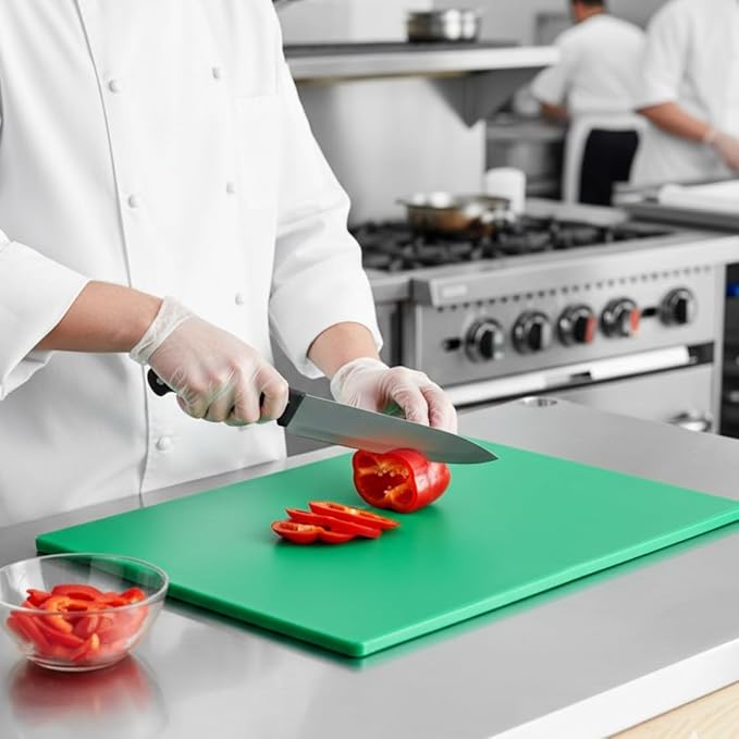 TrueCraftware- 20" X 15" X 1/2” Cutting Board for Kitchen Green Color Plastic- Color Coded Durable Kitchen Cutting Board Chopping Board Non Slip Cutting Mat for Meat Vegetables Dishwasher Safe