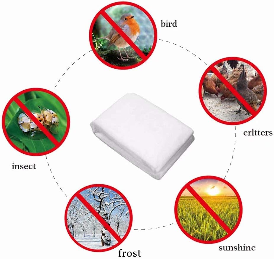 Agfabric Plant Cover Warm Worth Frost Blanket 0.9oz 120"x120" Shrub Jacket,Rectangle Plant Cover for Season Extension&Frost Protection,White
