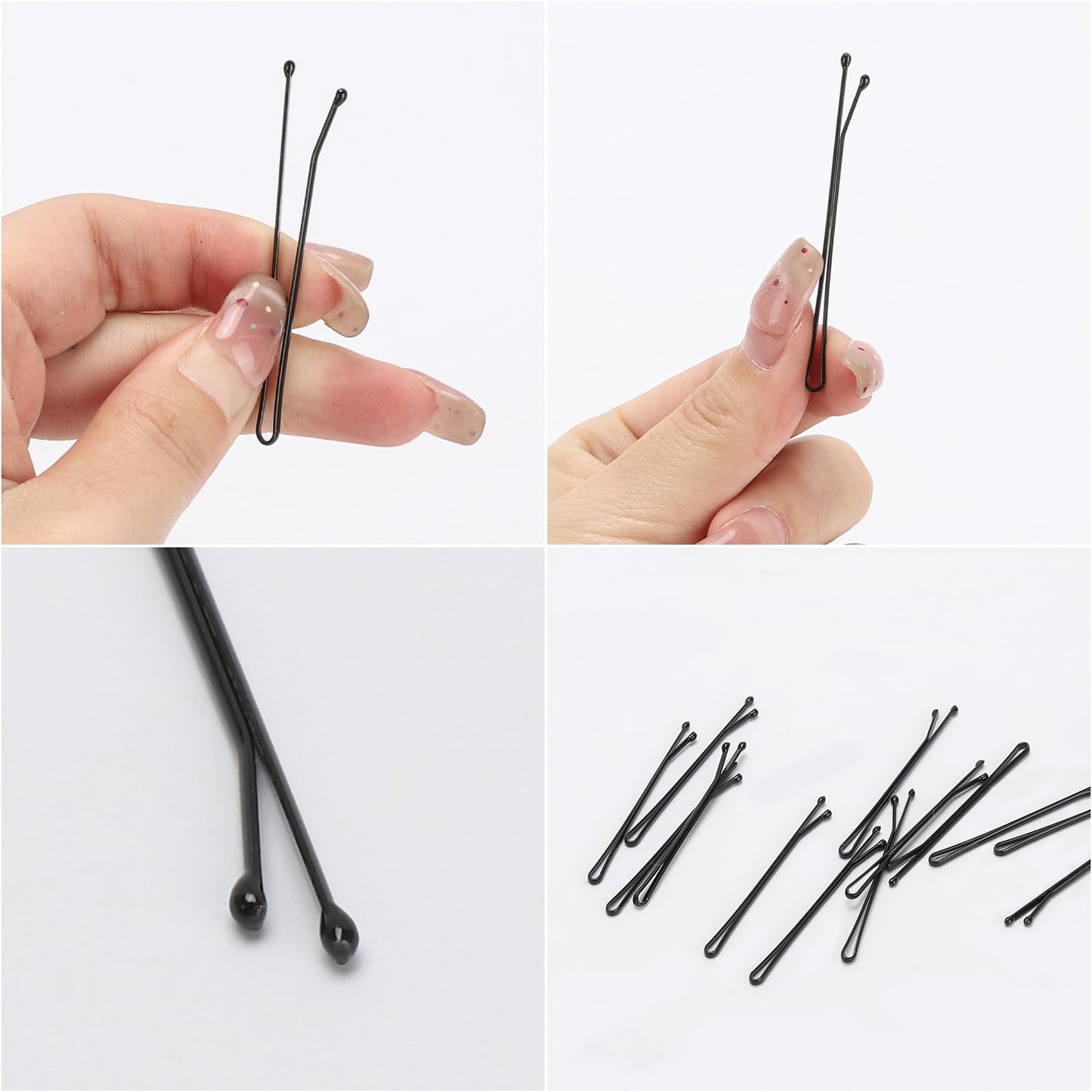 300 Pcs Hair Bobby Pins 2 Inch Black Hairpins for Women Lady Girls Kids, Invisible Hairgrip Barrette Hair Clip Bulk Hair Accesso