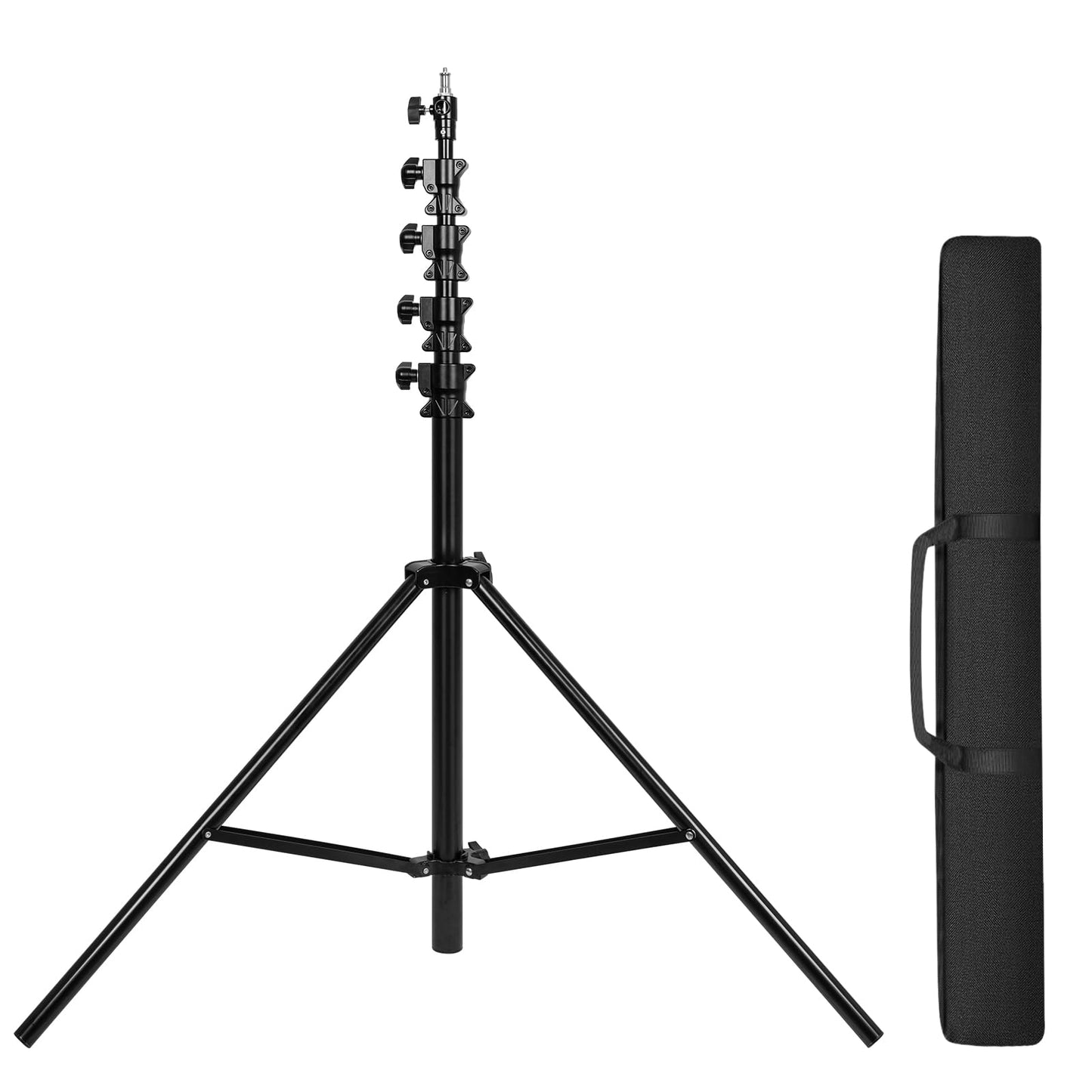 Geekria for Creators 15ft/4.5M Extreme Tall Tripod Stand with Storage Bag, Air Cushioned Heavy Duty Stand for Photography Lights, Sports Video Camera, with 1/4"& 3/8" Screw (Black)