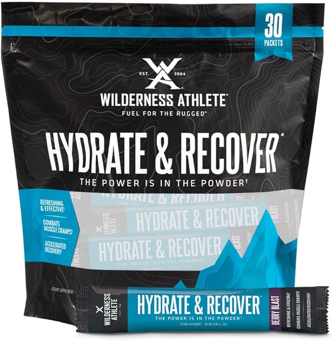 Wilderness Athlete - Hydrate & Recover | Liquid Hydration Packets Electrolyte Drink Mix - Recover Faster with Bcaas - 30 S...