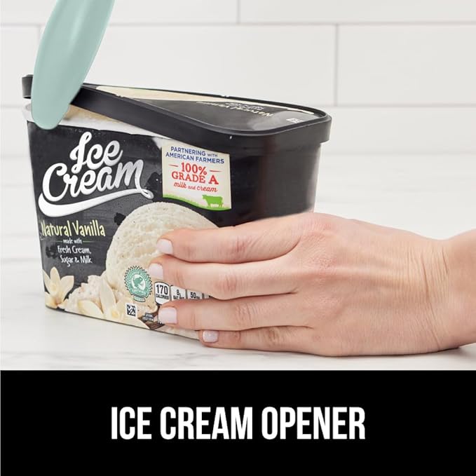 GORILLA GRIP BPA-Free Heavy Duty Ice Cream Scoop, Comfortable Ergonomic Handle, Professional Grade Scooper for Perfect Round Scoops, Spoon Frozen Hard Gelato, Sorbet, Cookie Dough, Kitchen Tool, Mint