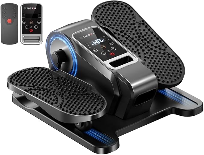 Under Desk Elliptical Machine, Electric Seated Pedal Exerciser, Min Leg Exerciser with Remoter, 12 Level Speeds, Forward &...