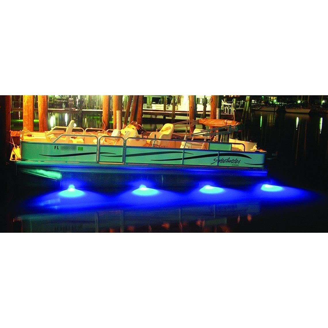 T-H Marine LED Underwater Light - High Intensity, 3.5in Round, Blue, Stainless Steel Bezel, Model LED-39061-DP
