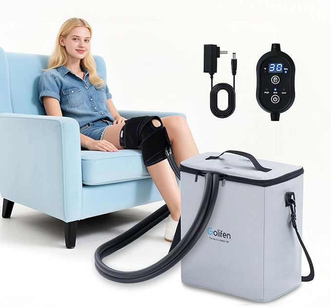 Golifen Cold Therapy Machine with Programmable Timer, Portable Ice Machine for Knee After Surgery, Cryotherapy Pain Relief...