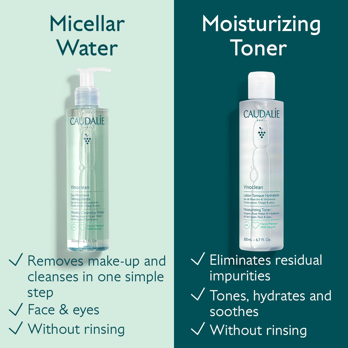 Caudalie Vinoclean Micellar Cleansing Water - 200 mL