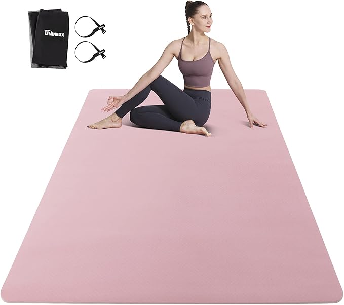 UMINEUX Large Yoga Mat for Men and Women 1/4 & 2/5 Inch Extra Thick TPE Fitness Mat for Home Gym Workout, Non-Slip, Eco Fr...