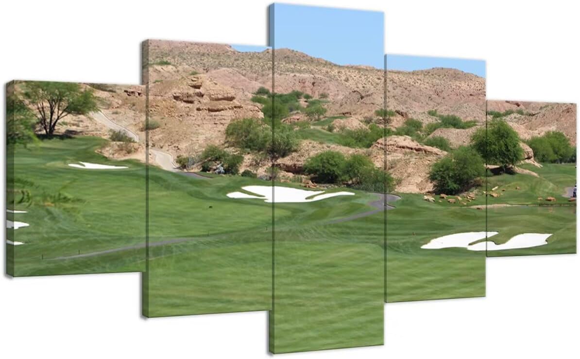 USA Canyons Golf Desert Wall Art for Office Living Room Bedroom Bathroom Wall Decorations Golf Pictures Posters Framed Artwork Canvas Prints Ready to Hang(60''W x 40''H)