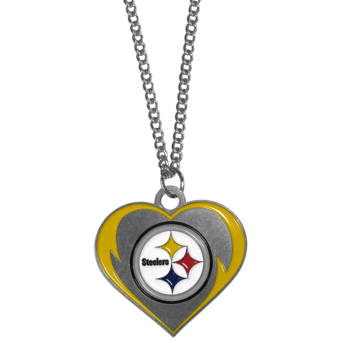 Siskiyou Sports NFL Pittsburgh Steelers Womens Heart Necklace, Team Color, 22 inch