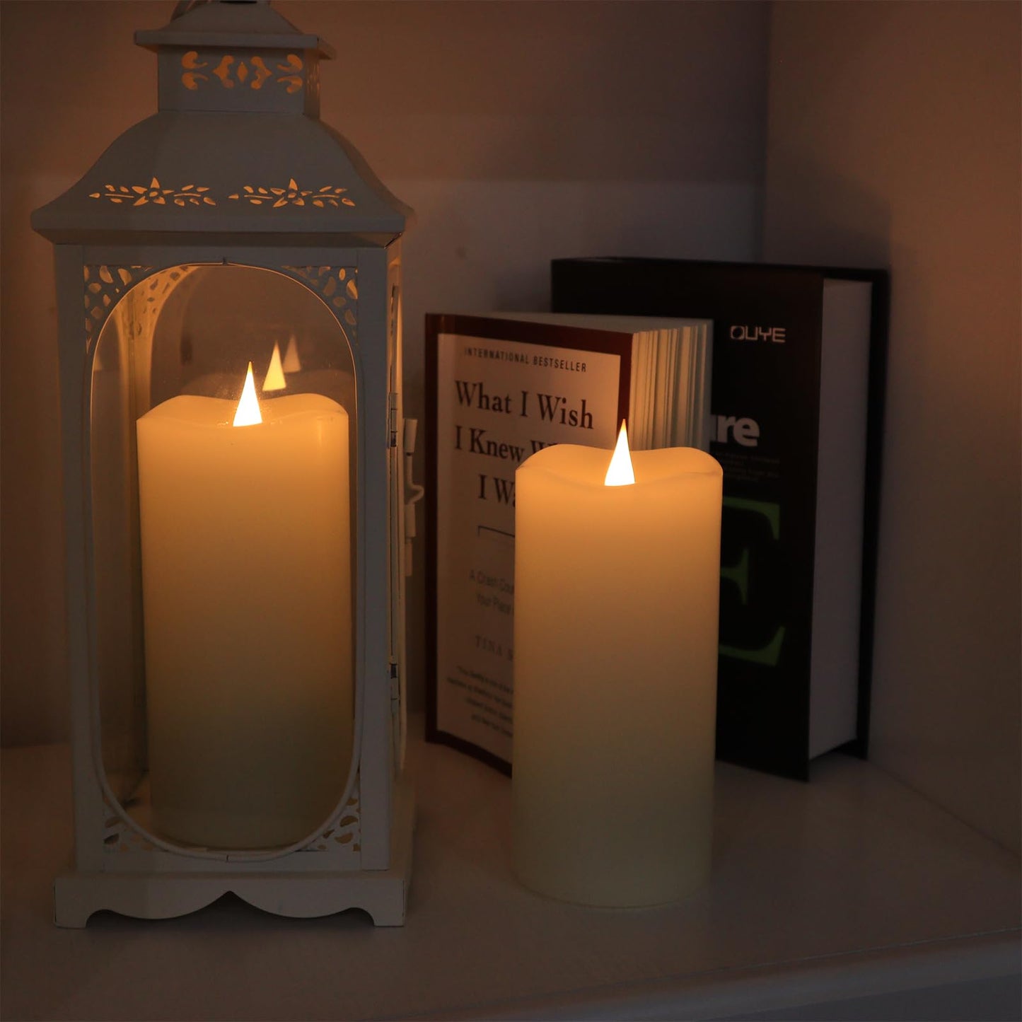 TECHLONG Flameless Candles with Remote Timer, 3D Moving Flickering Flame Battery Operated Candles Lasting 1000+ Hours, 3" x 7" Ivory Real Wax Electric LED Pillar Candles, Set of 2
