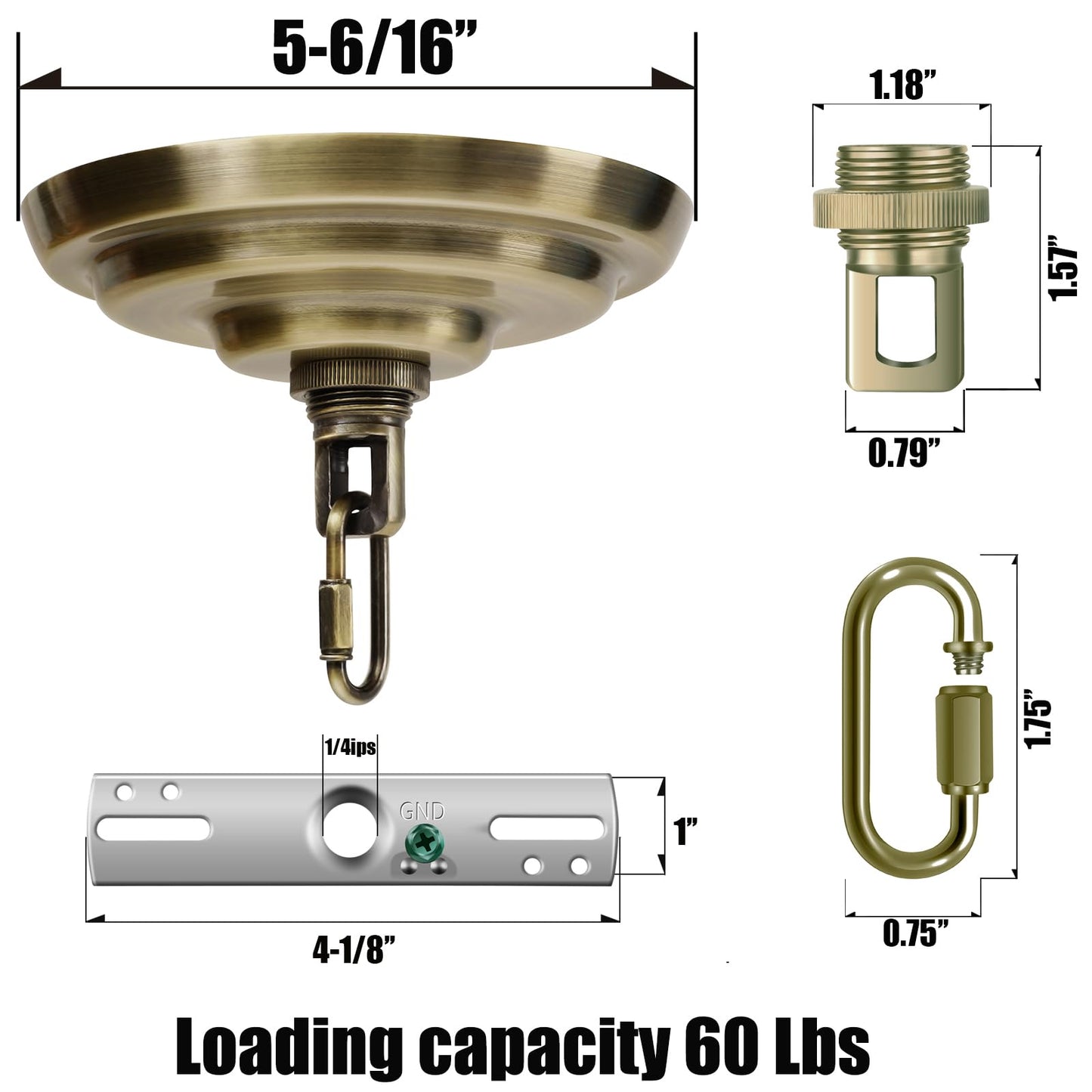 Mayomajo 2 Pack Of 5-5/16 Inches Light Canopy Kit  Heavy Duty Replacement Cover Plate With Mounting Hardware For Chandelier  Pendant Lighting & Swag Light (Bronze  5-5/16 Inch Canopy)