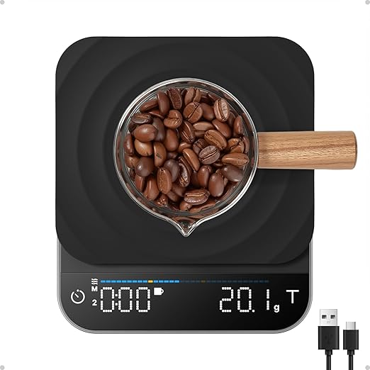 RENPHO Espresso Scale with Timer, Rechargeable Coffee Scale with Flow Rate Indicator, 0.1g Accurate Coffee Been Scale for ...
