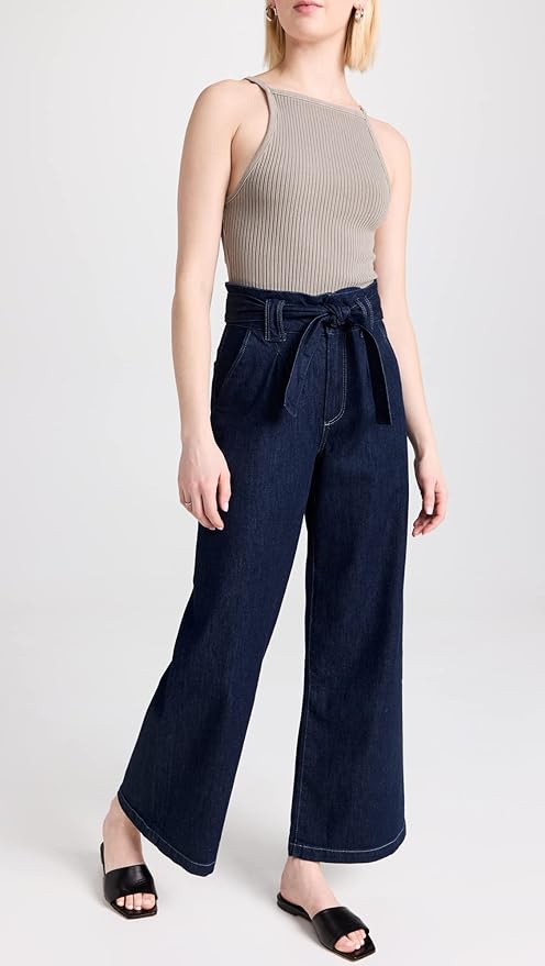 PAIGE Women's Harper Jeans with Flutter Waistband + Self Belt