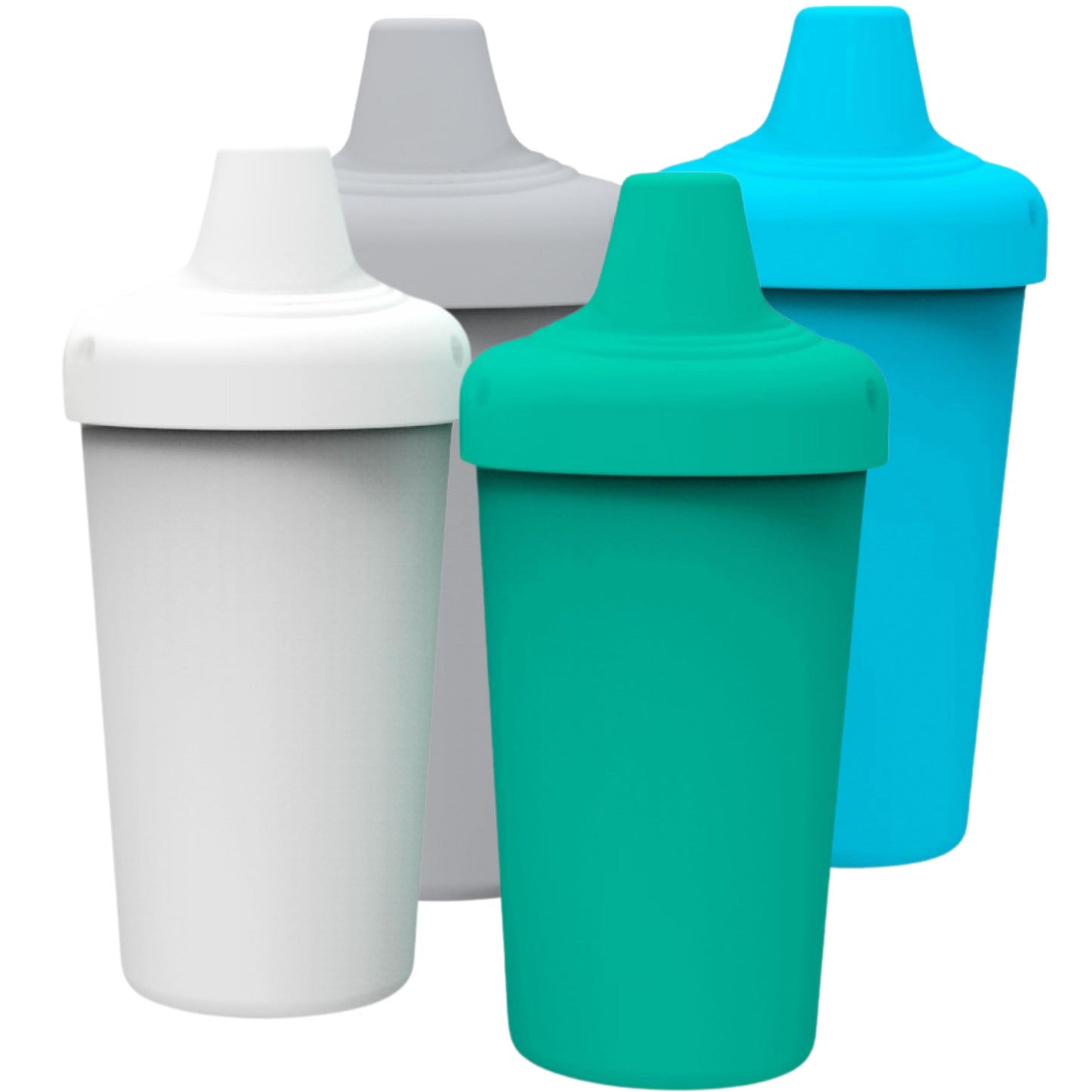Avima Spill Proof Sippy Cups for Toddlers 1-3 Years - Bite Resistant & BPA Free Training Toddler Cups for Boys & Girls, 10 Oz, 4 Pack Set - Neutral Blue