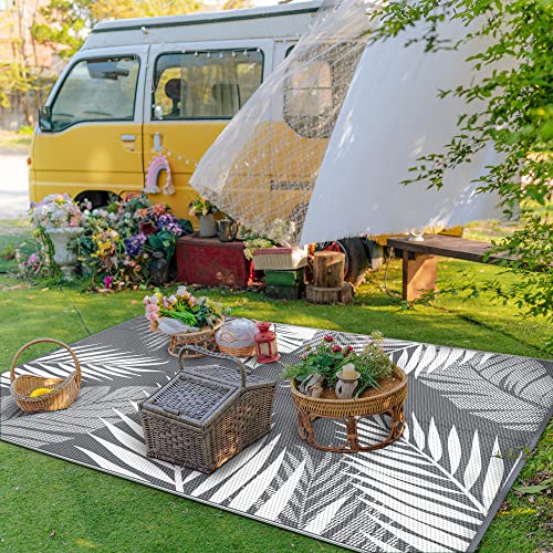 GENIMO Outdoor Rug 5' x 8' Waterproof for Patios Clearance, Reversible Plastic Straw Camping Carpet, Large Area Rugs Mats ...