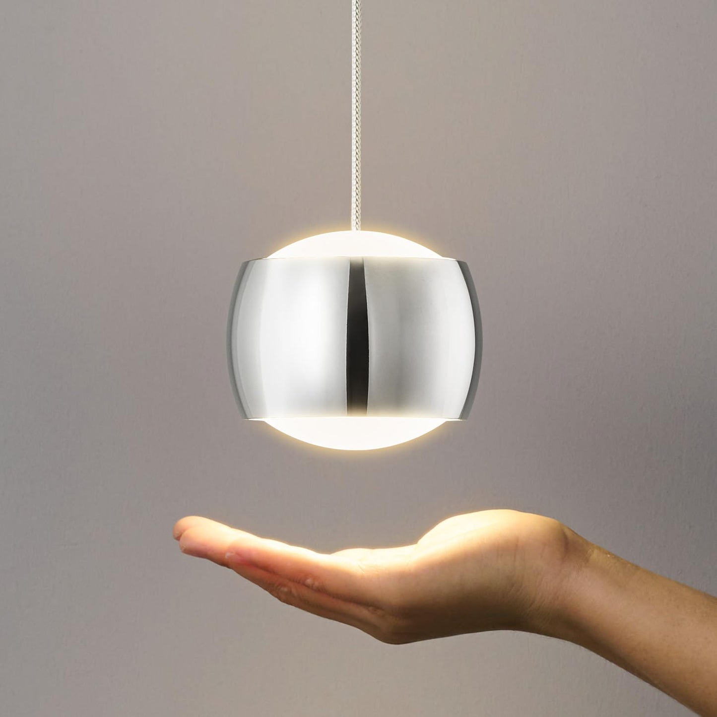 Adcthome Modern Led Dimmable Pendant Light Fixtures Mini Island Pendant Lighting For Kitchen Island Dinning Room Bedroom Bar  Kitchen Island Ceiling Hanging Light Fixtures(Chrome-3-Pack)