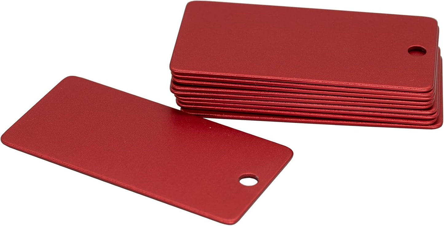 StayMax Anodized Aluminum Engraving Blanks 1x2 Inch 50 Pack (Red)