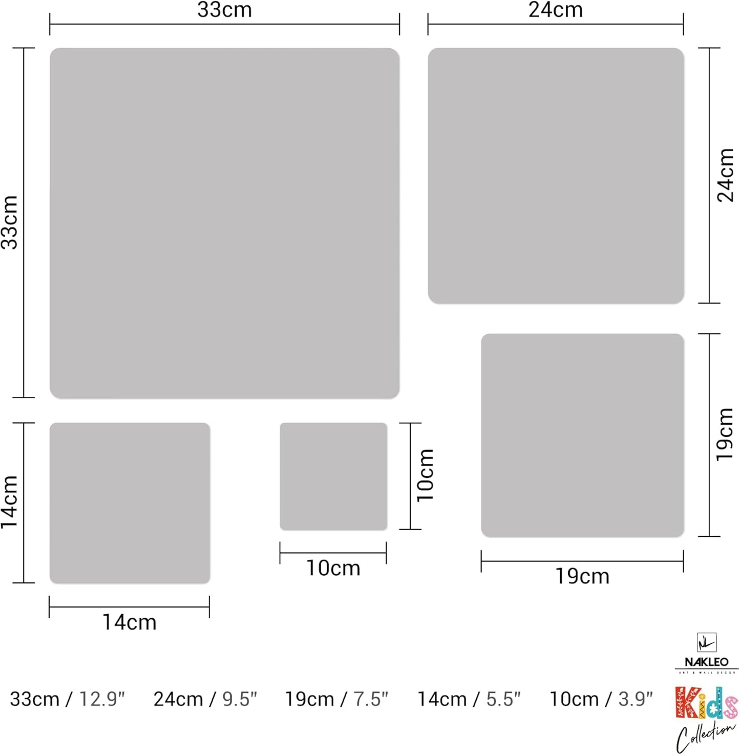 NAKLEO Painting Stencils Set for Kids, 5 Pcs Templates 3.5" to 13.4" Ball Football Sport, Plastic and Reusable Drawing Stencils, Children Room Decor, Craft DIY Wall Furniture