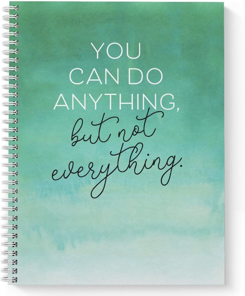 Softcover Not Everything 8.5" x 11" Motivational Spiral Notebook/Journal, 120 Checklist Pages, Durable Gloss Laminated Cover, White Wire-o Spiral. Made in the USA