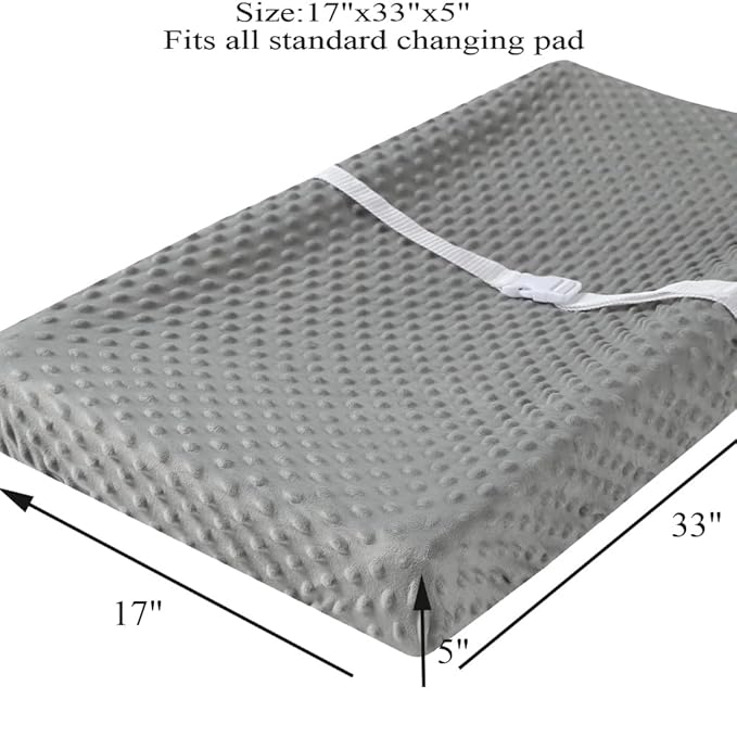 Dot Changing Pad Cover for Baby Boy and Girl 2 Pack Set Ultra Soft Solid Navy and Grey