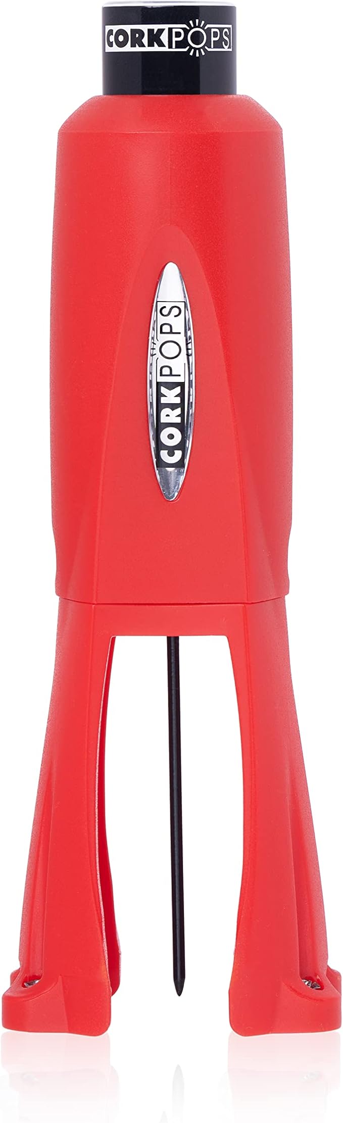 Cork Pops Legacy Wine Opener Built-in 4-Blade Foil Cutter Safe Cork Removal, Effortless Push Button Use, Needle Guard for Safety, Low-Pressure Cartridge Opens Up To 60 Bottles