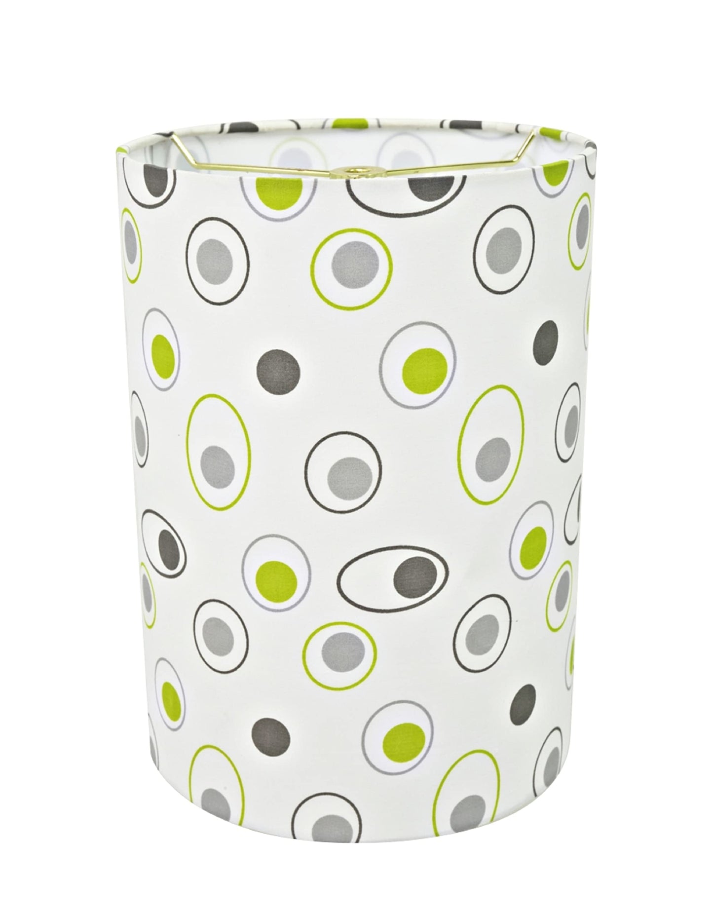 Aspen Creative Drum Lamp Shade, Off-White Circled Pattern, Linen, 8in x 8in x 11in, Model 31130A