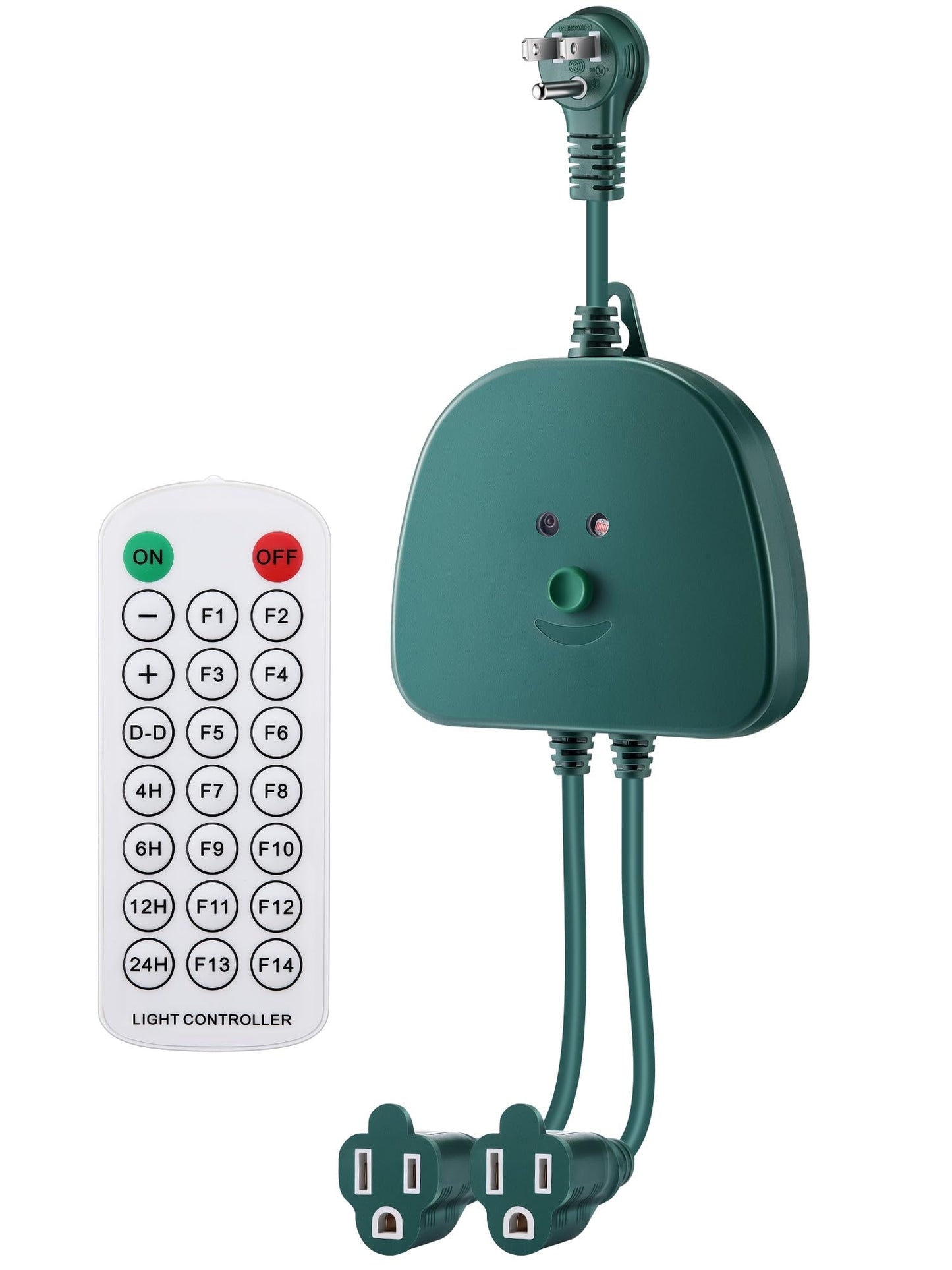 Gulfmew Christmas Light Controller With Remote  Create Dazzling Lighting Displays With Multiple Functions  Timer  Dusk To Dawn Sensor  Adjust Speed For Holiday Xmas Lights(2 Channel  14 Functions)